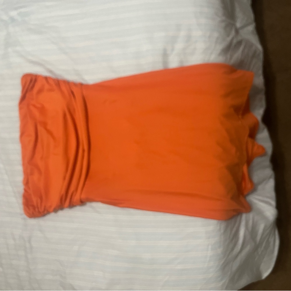 Vibrant Orange Strapless Dress
